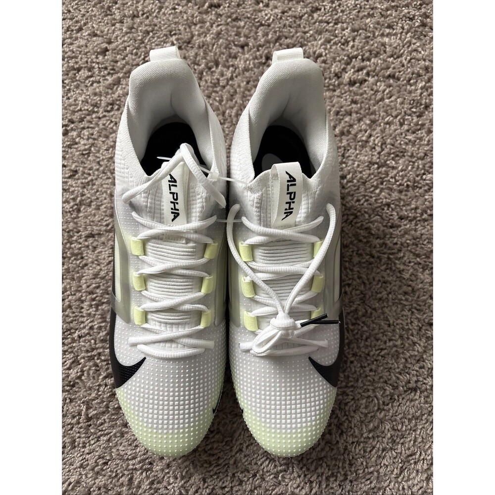 Nike Men's 10.5 Alpha Menace 4 Elite Football Cleats White/Silver FD7036-100 New - Picture 2 of 6